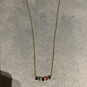 Glory Necklace in Silver Vermeil with five multicolor Gemstones
